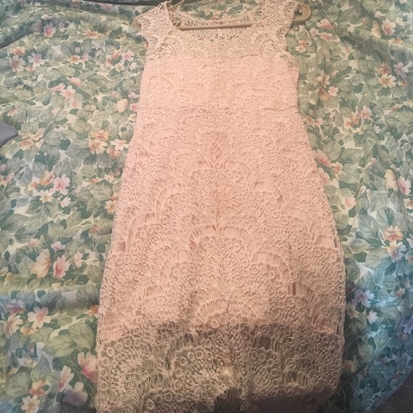 Free People Peakaboo Lace Dress in Ballet - Picture 3 of 7